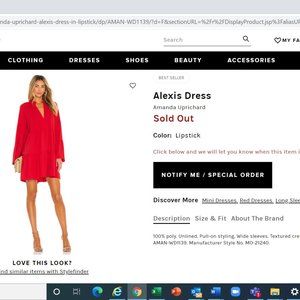 Amanda Uprichard Alexis Dress - sold out